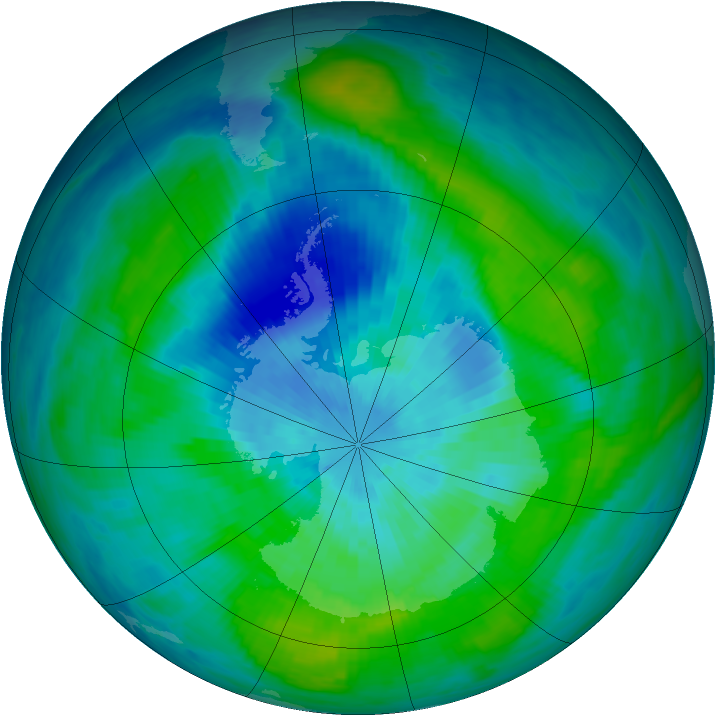 Antarctic ozone map for 16 March 1981
